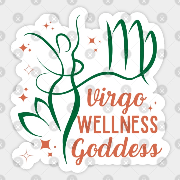 Funny Virgo Zodiac Sign - Virgo Wellness Goddess Sticker by LittleAna